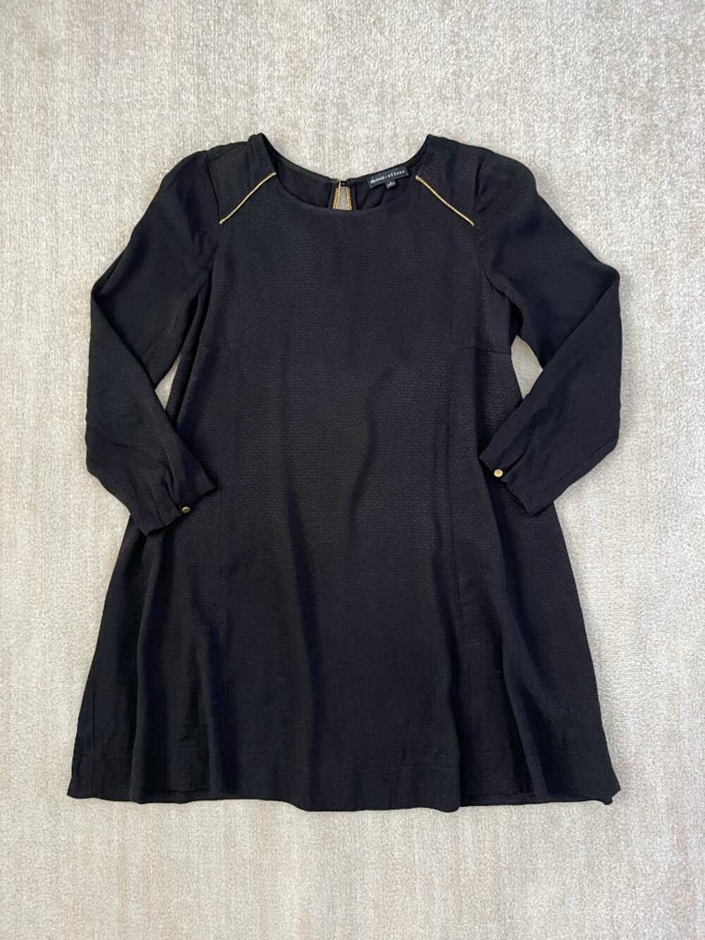 Madewell x Sezane Thelma Black Shift Mini Dress 2 Cocktail Whimsygoth
